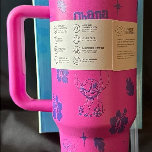 New Stitch Character Laser Engraved Stanley 40oz Hot Pink Quencher H2.0 Tumbler - Picture 5 of 7